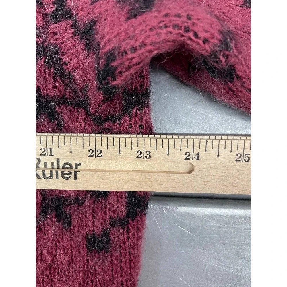 Vintage Alafoss‎ Cardigan Sweater Womens Small Red Pure Wool Icelandic Nordic
